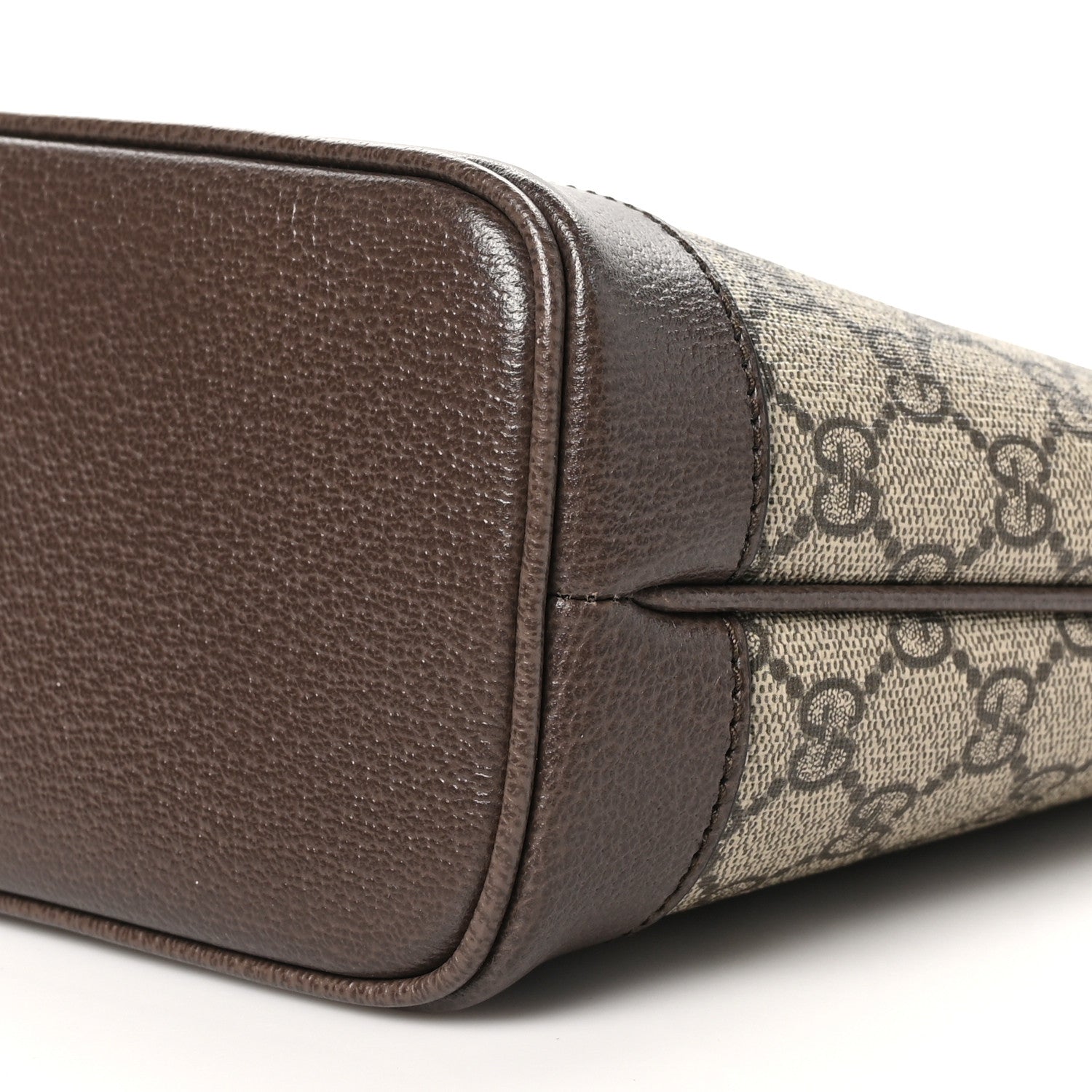 Gucci GG Supreme Monogram Textured Dollar Calfskin Mini Ophidia Shoulder Tote Bag Beige Ebony New Acero 9 of 10