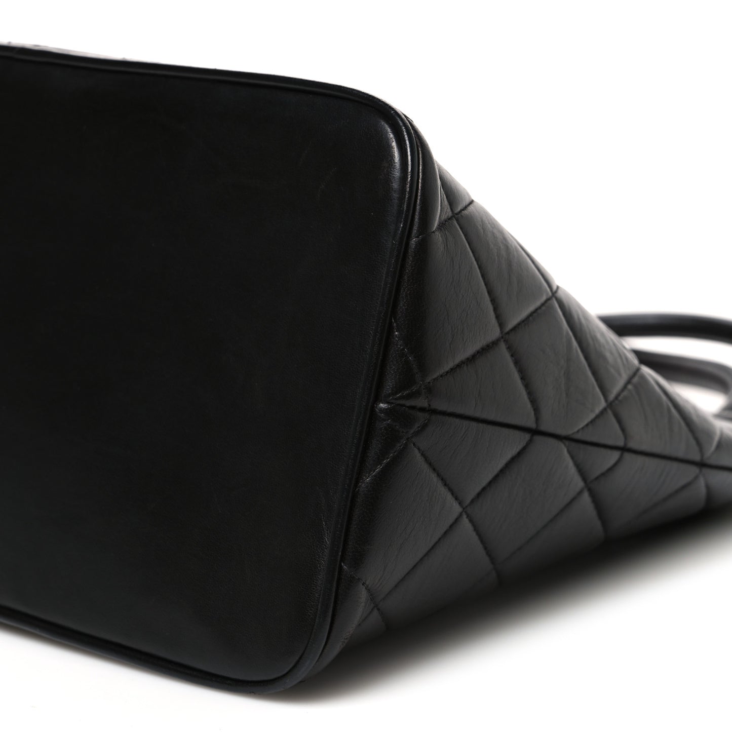 Lambskin Quilted Medallion Tote Black