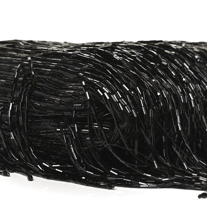 Jimmy Choo Satin Bead Embellished Callie Fringe Tassel Chain Evening Bag Black 9 of 12