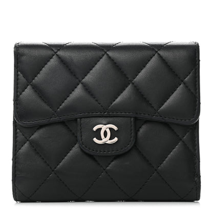 Chanel Lambskin Quilted Compact Flap Wallet Black 1 of 9