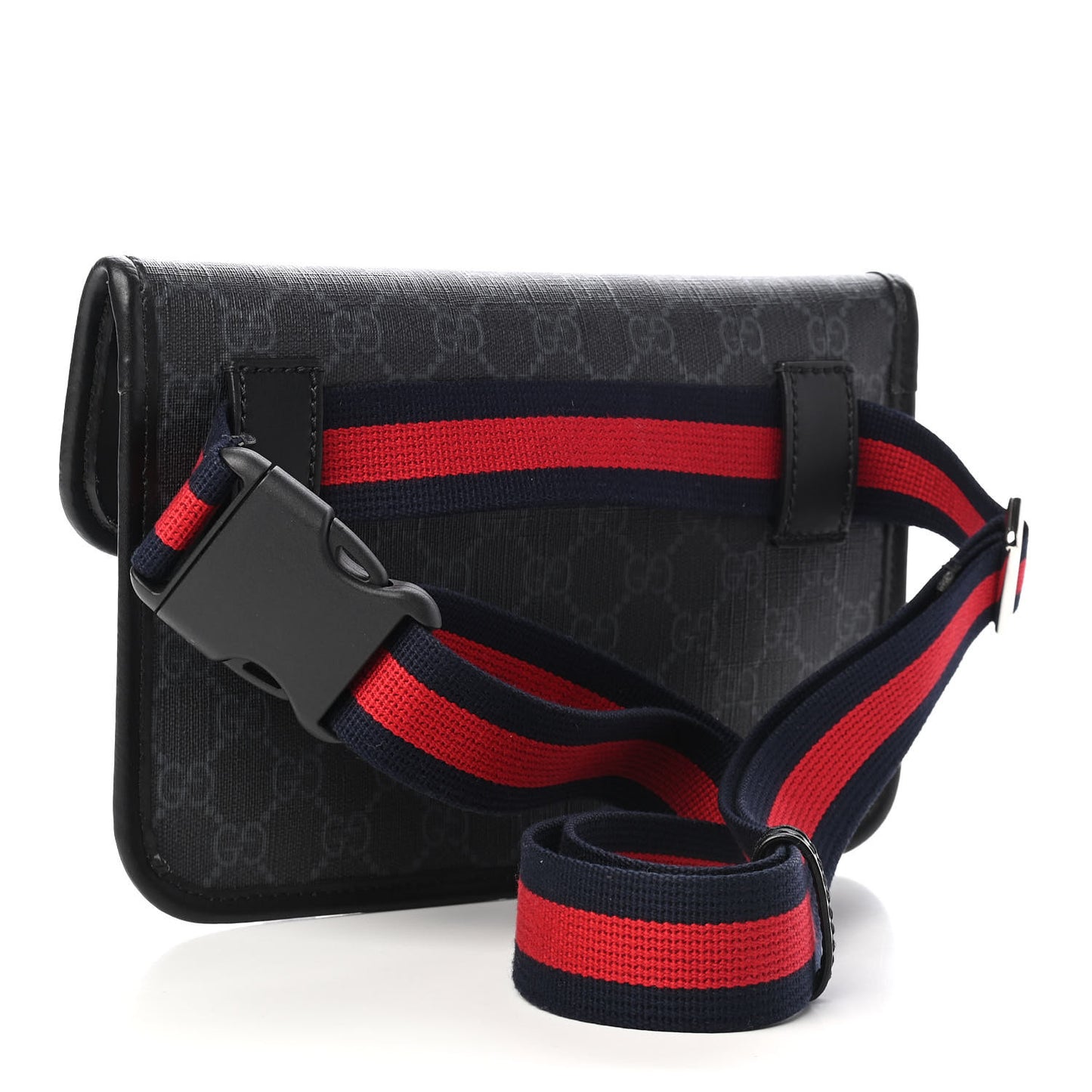 GG Supreme Monogram Web Slim Belt Bag Black Grey