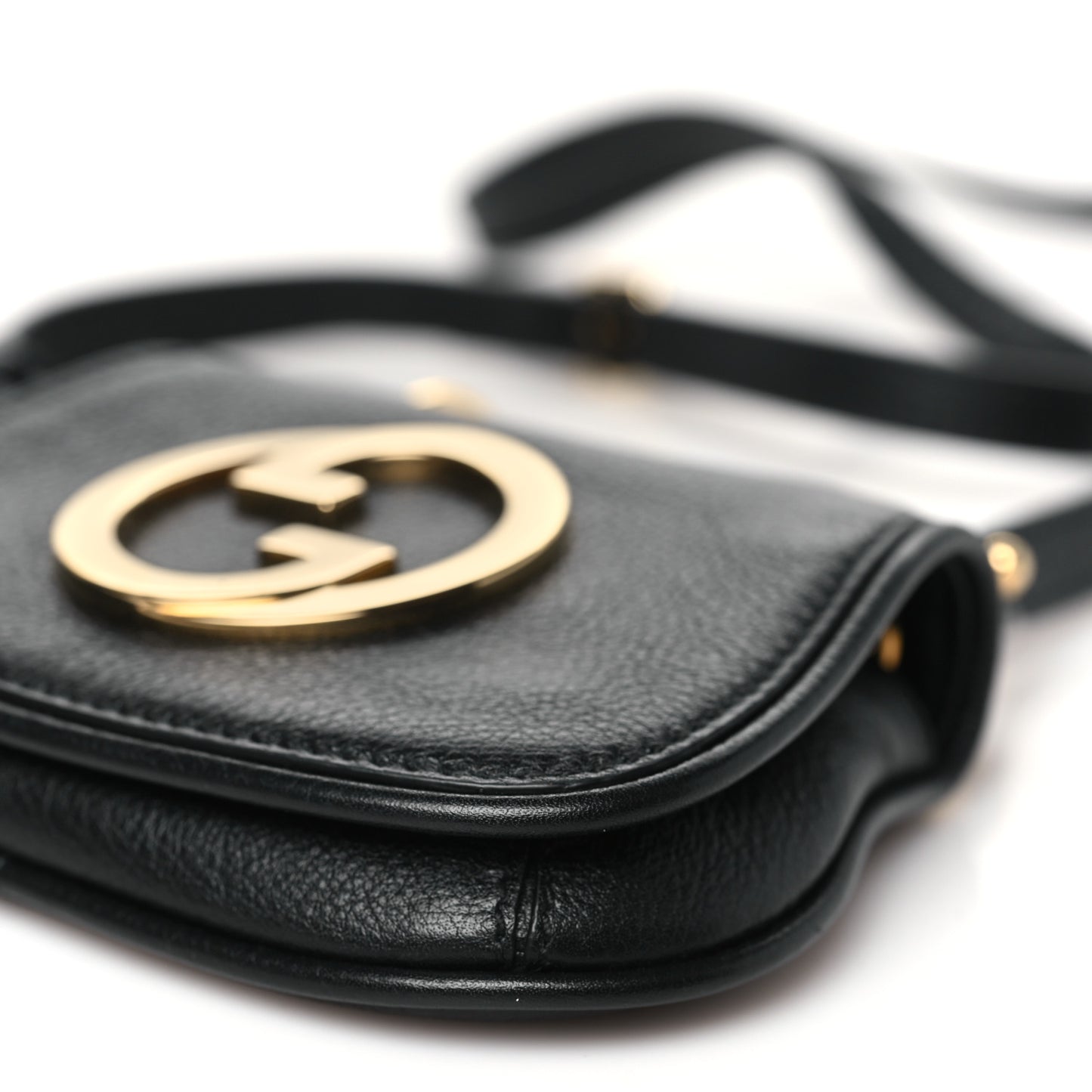 Roxy Calfskin Mini Blondie Card Case Wallet with Strap Shoulder Black