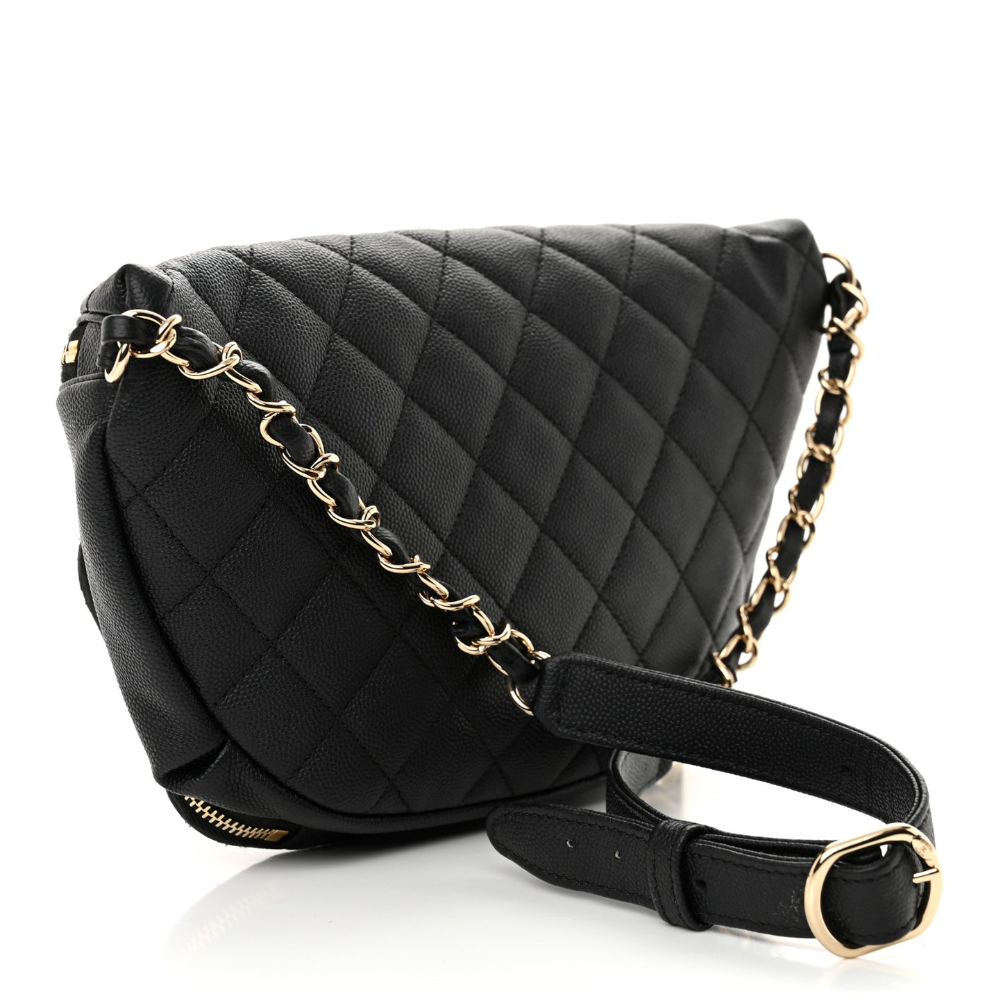 Caviar Quilted Business Affinity Waist Belt Bag Black