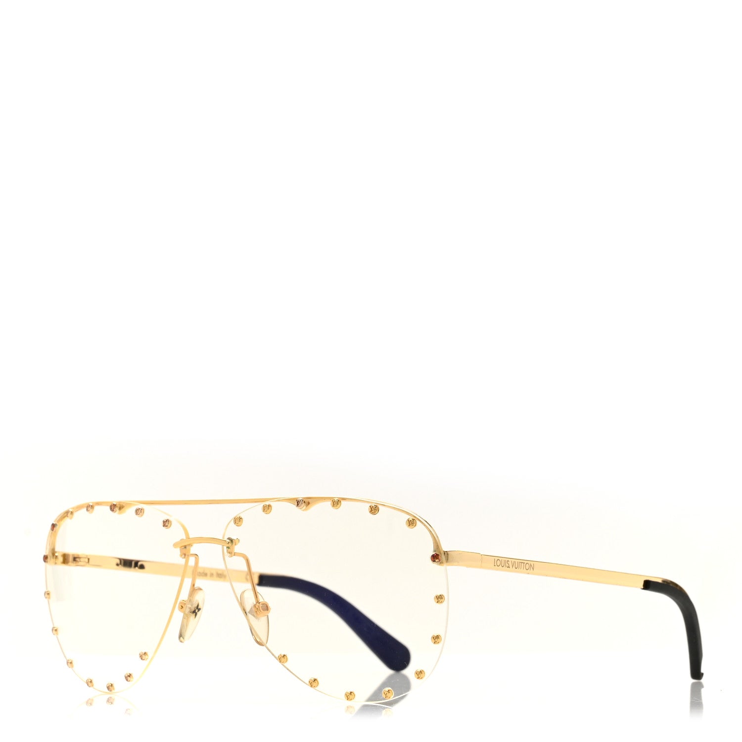 Louis Vuitton Metal The Party Aviator Anti Blue Light Sunglasses Z0997W Gold 1 of 9