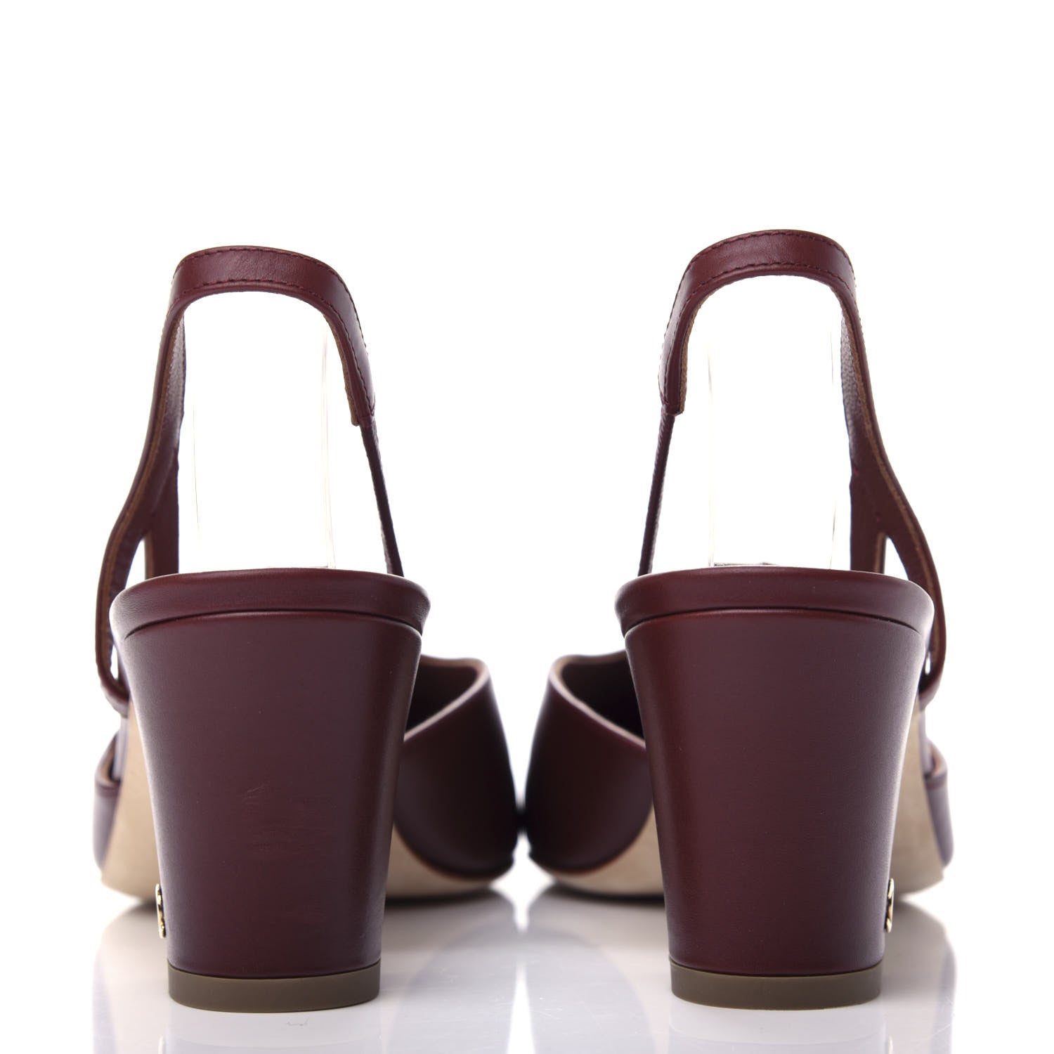 Chanel Calfskin Cap Toe CC Slingback Pumps 37 Brown 7 of 10