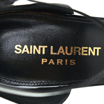 Saint Laurent Patent Calfskin Opyum 110 Sandals 36 Black 6 of 8