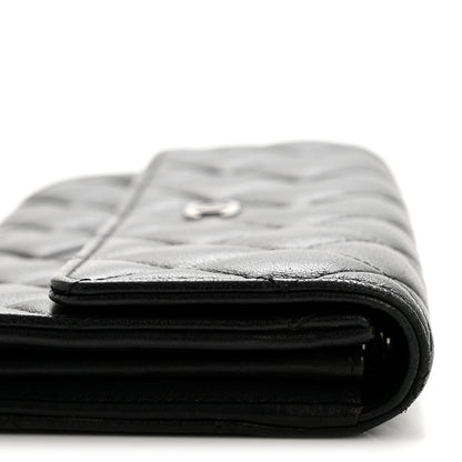 Chanel Lambskin Quilted Large Flap Wallet Black 12 of 12