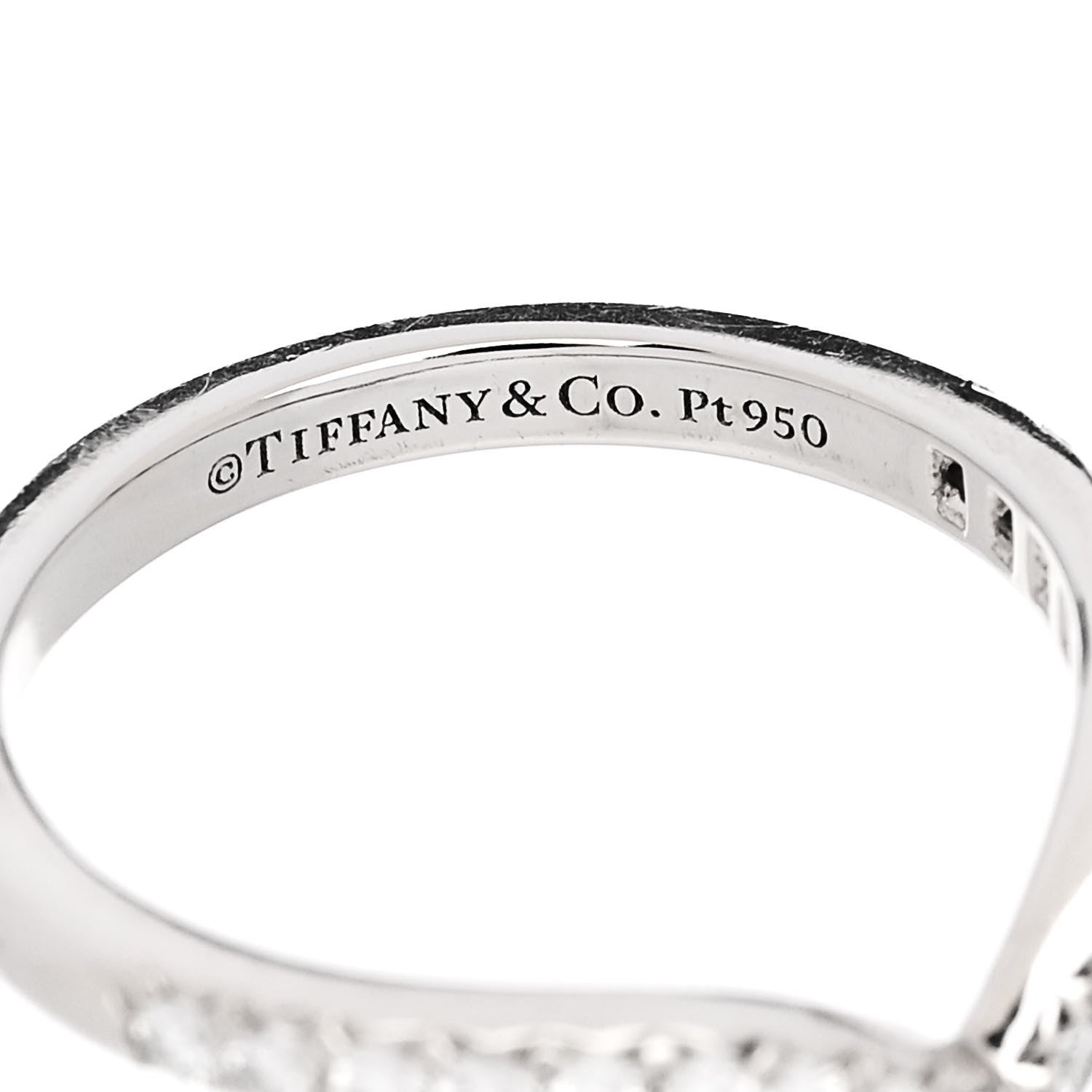 Tiffany Platinum Diamond Soleste V Band Ring 45 3.25 4 of 5