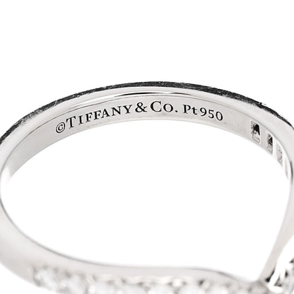 Tiffany Platinum Diamond Soleste V Band Ring 45 3.25 4 of 5