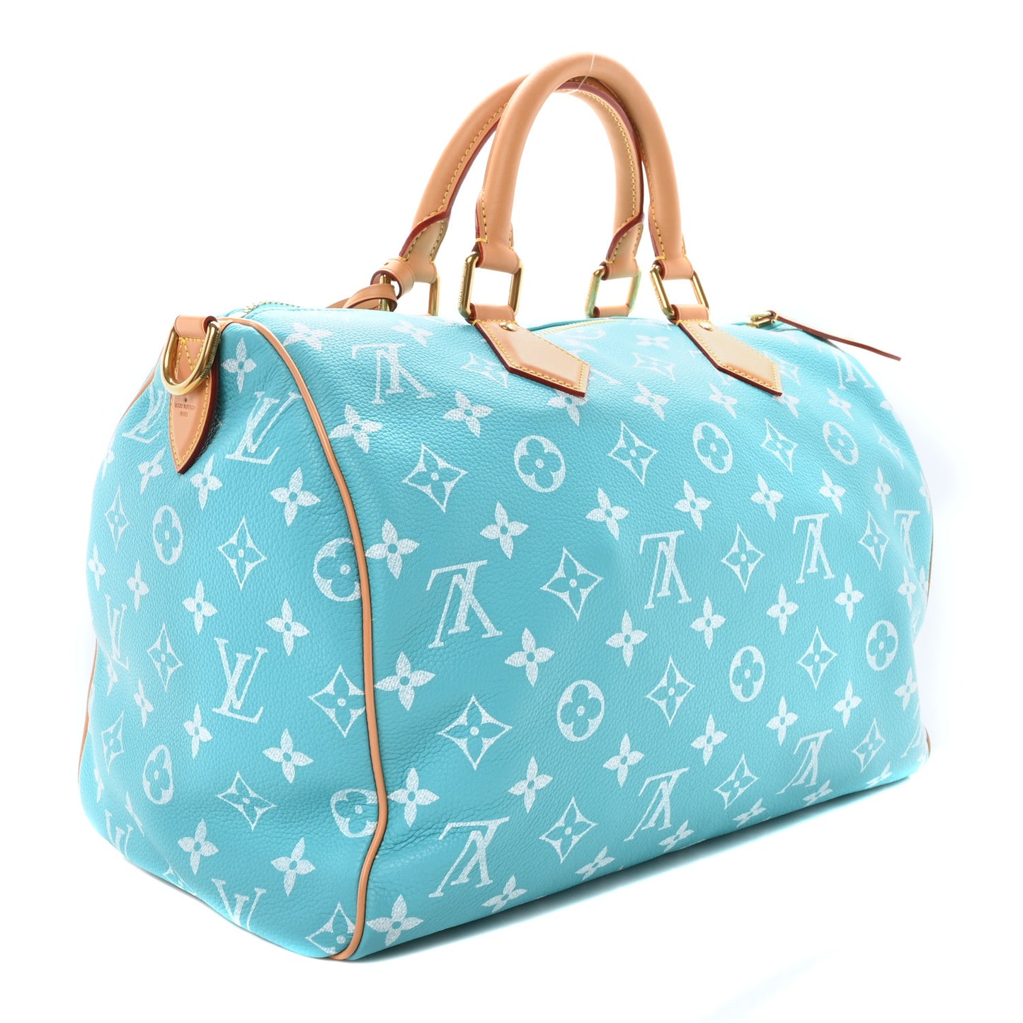 Calfskin Monogram Speedy P9 Bandouliere 40 Turquoise