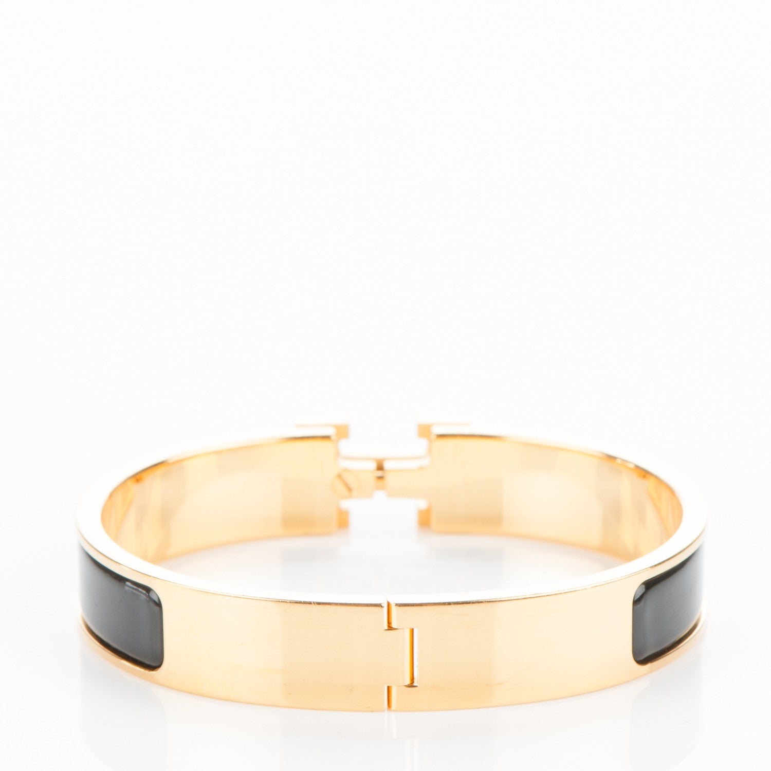 Hermes Enamel Narrow Clic Clac H Bracelet GM Black 3 of 4