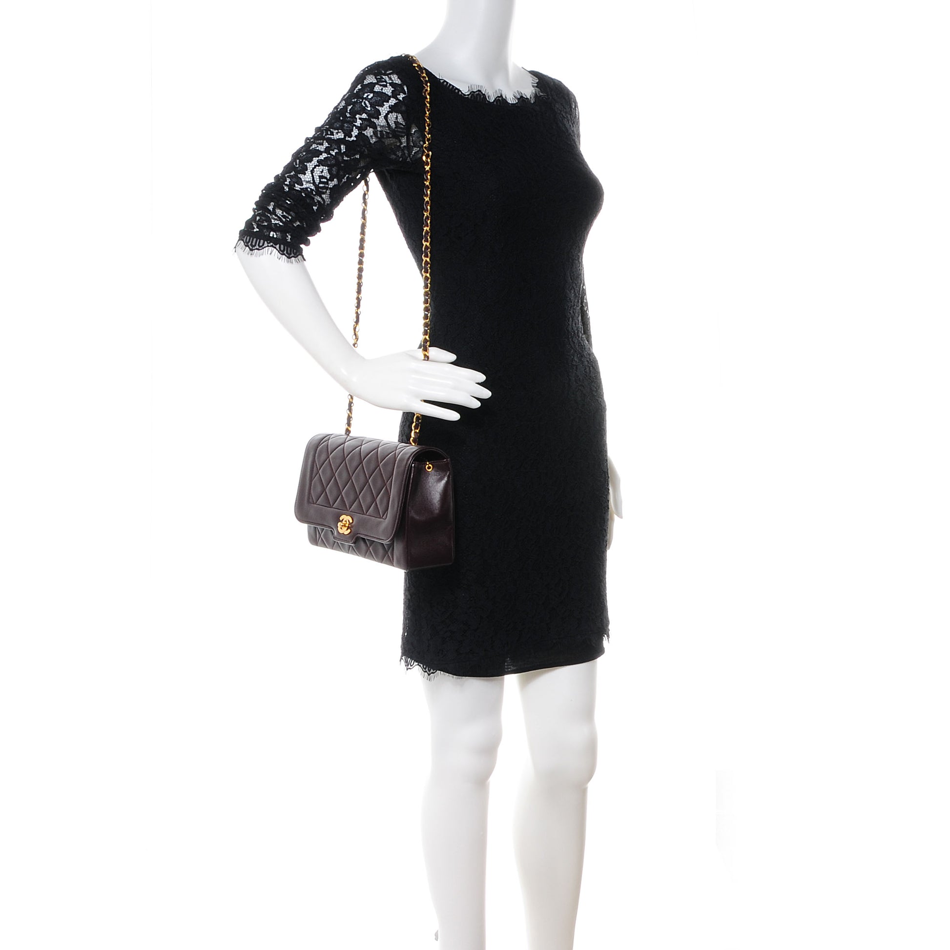 Chanel Lambskin Quilted Medium Flap Bag Dark Purple 2 of 8