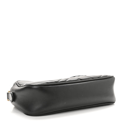 Gucci Calfskin Matelasse Small GG Marmont Chain Shoulder Bag Black 4 of 15
