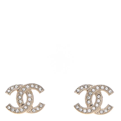 Chanel Crystal CC Earrings Light Gold 1 of 4