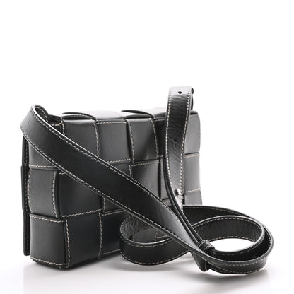 Bottega Veneta Calfskin Maxi Intrecciato Edge Stitch Cassette Crossbody Bag Black 3 of 10