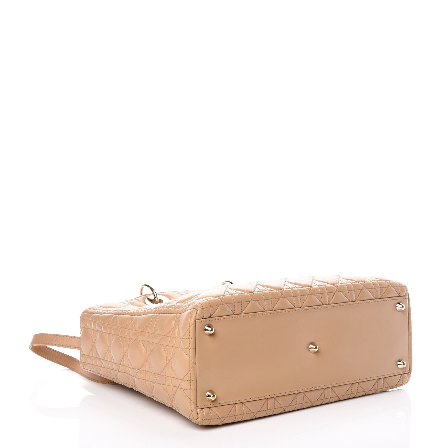 Christian Dior Lambskin Cannage Large Lady Dior Beige 4 of 15