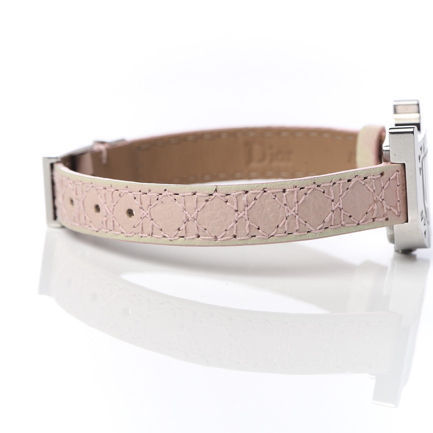 Stainless Steel Calfskin Diamond 22mm Lady D Quartz Watch