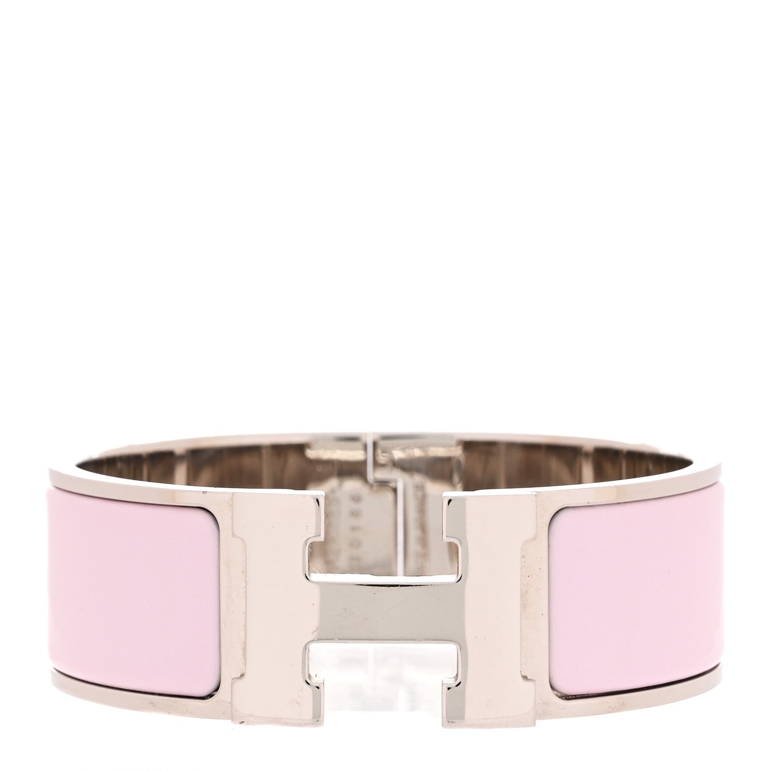 Hermes Enamel Wide Clic Clac H Bracelet PM Rose Dragee 1 of 5