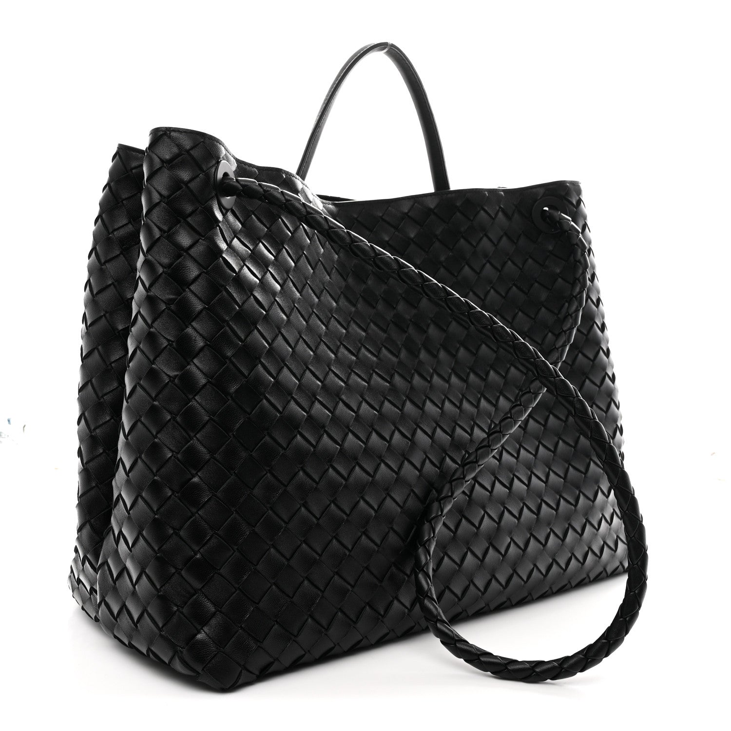 Bottega Veneta Nappa Intrecciato Large Andiamo Shoulder Bag Black 3 of 11