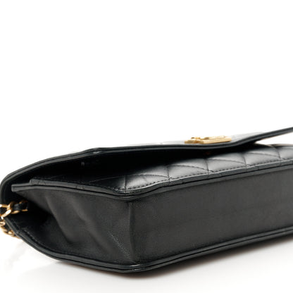 Chanel Lambskin Quilted Boy Wallet On Chain WOC Black 10 of 11
