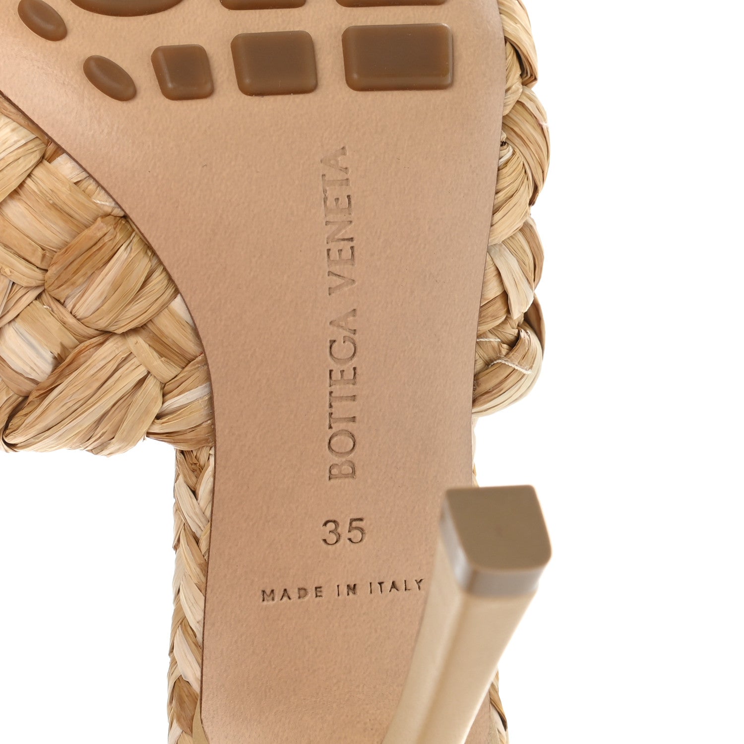 Bottega Veneta Raffia Twisted Intrecciato Stretch Mule Sandals 35 Macadamia 7 of 7