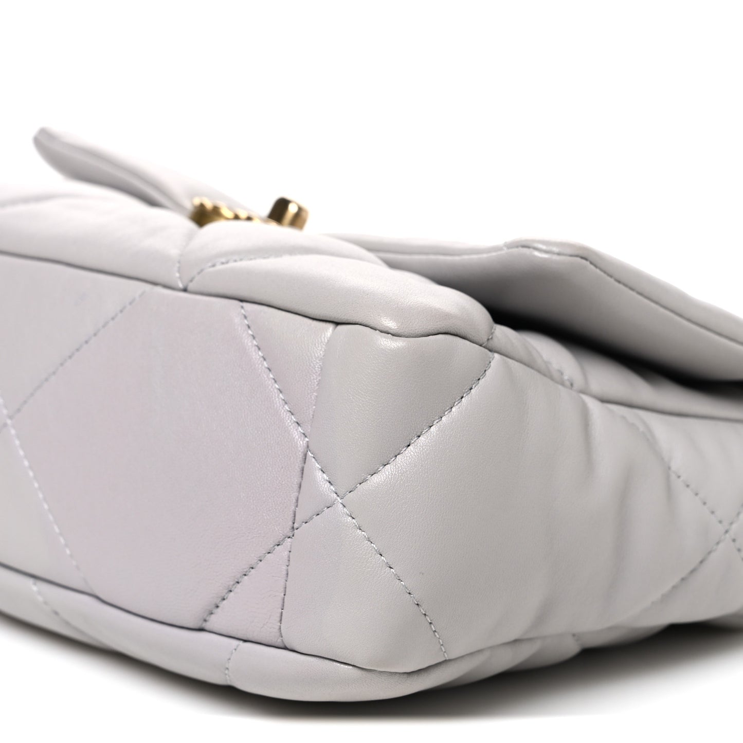 Goatskin Quilted Medium Chanel 19 Flap Grey