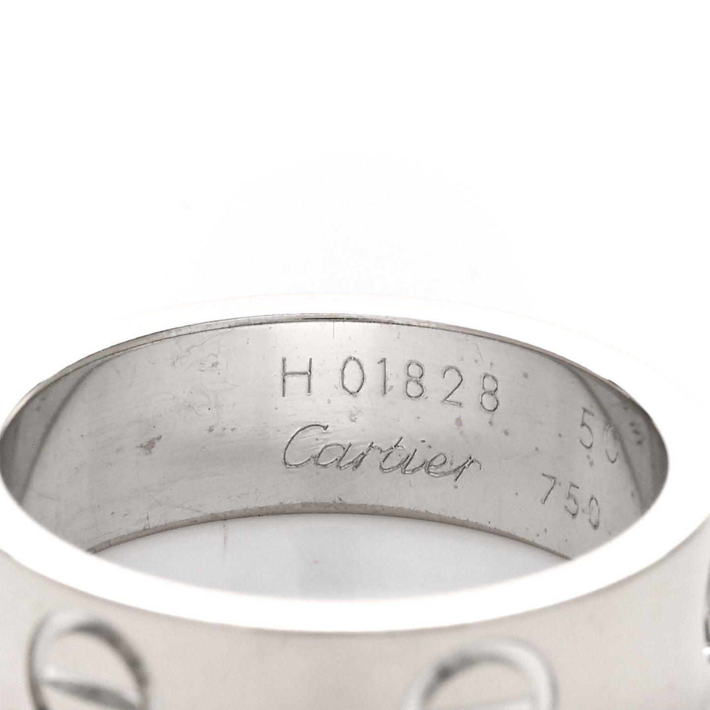 18K White Gold 5.5mm LOVE Ring 49 5