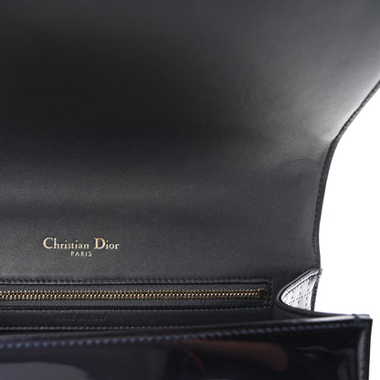 Christian Dior Metallic Patent Micro-Cannage Medium Diorama Flap Bag Navy Blue 6 of 10
