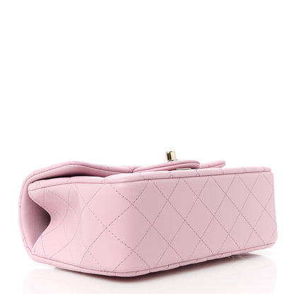 Chanel Lambskin Quilted Mini Top Handle Rectangular Flap Pink 4 of 12