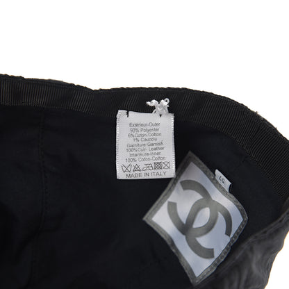 Chanel Nylon CC Crocodile Print Cap Hat 57 Black 4 of 6