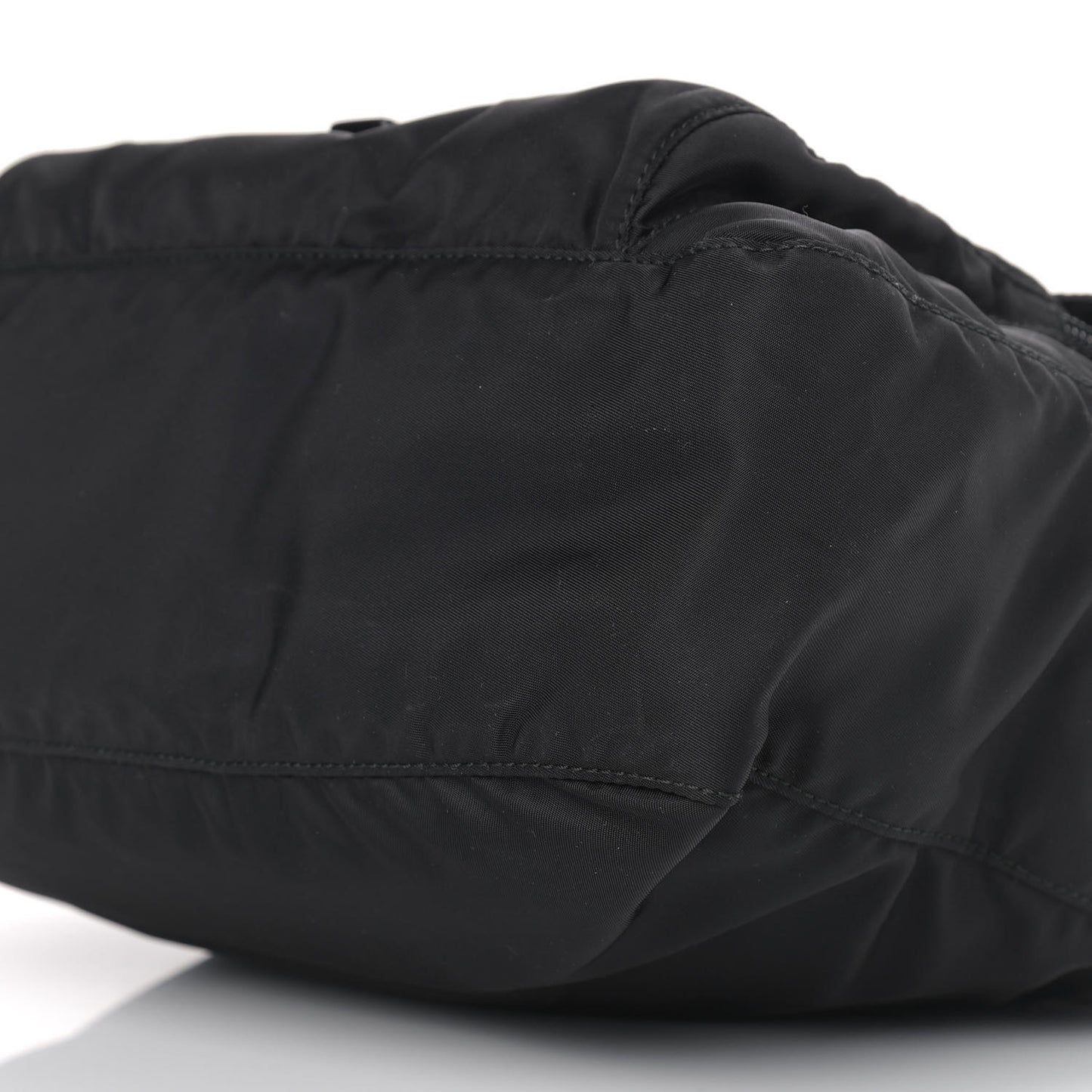 Nylon Vela Saffiano Single Buckle Messenger Shoulder Bag Black