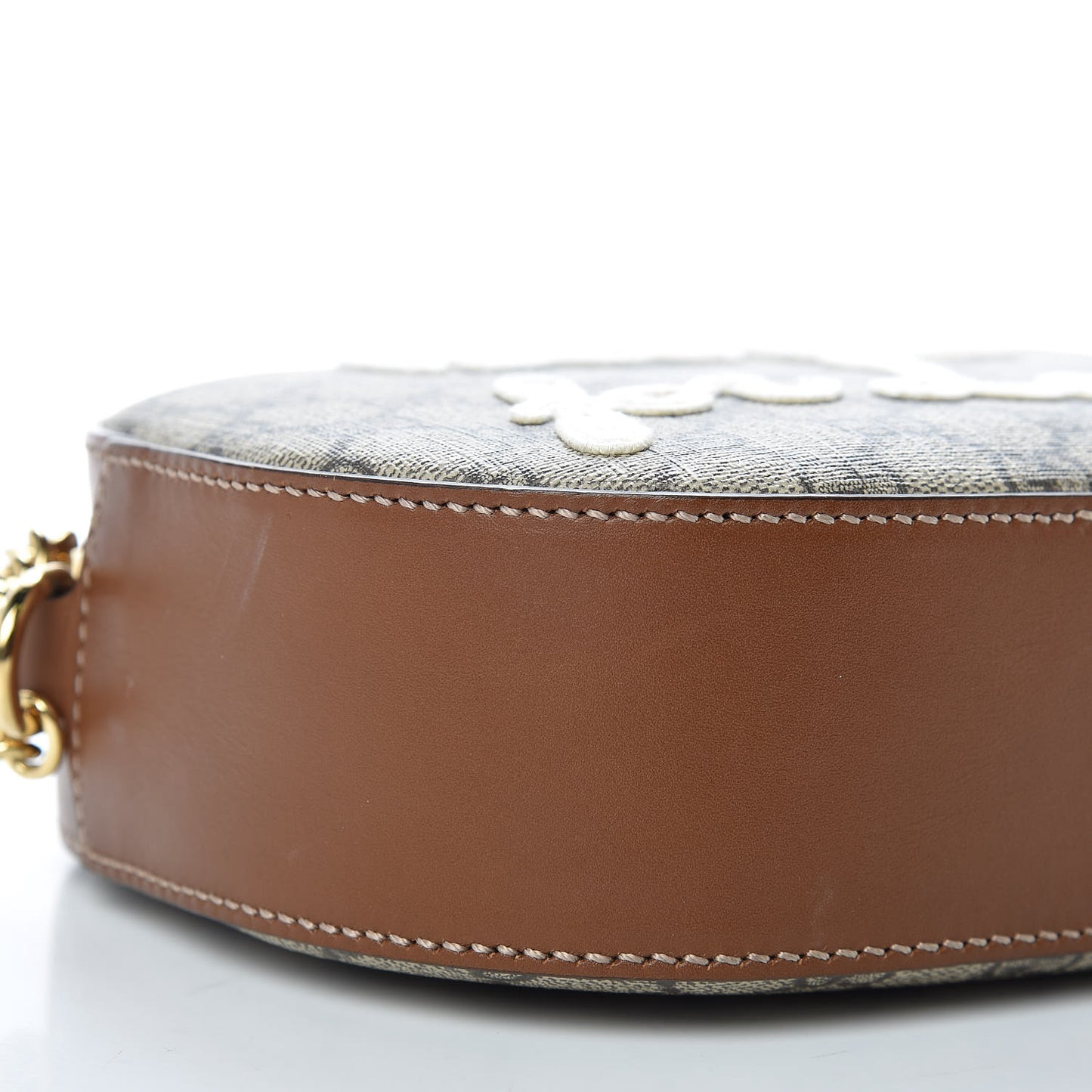 GG Supreme Monogram Blind For Love Embroidered Mini Chain Shoulder Bag Beige Tuscany