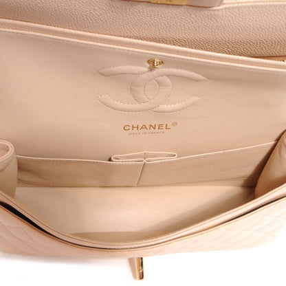 Chanel Caviar Quilted Medium Double Flap Beige Clair 6 of 9