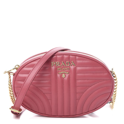 Prada Soft Calfskin Impunture Diagramme Chain Crossbody Peonia 1 of 10