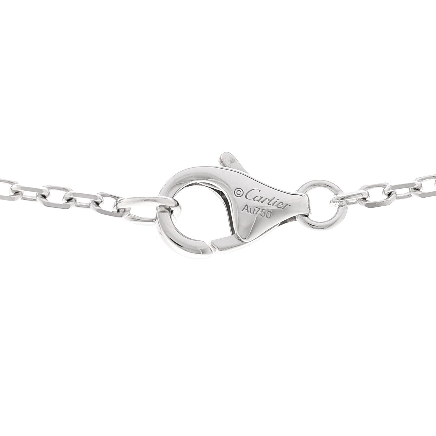 Cartier 18K White Gold Diamond Interlocking LOVE Paved Necklace 4 of 5