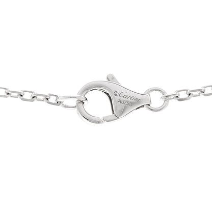 Cartier 18K White Gold Diamond Interlocking LOVE Paved Necklace 4 of 5
