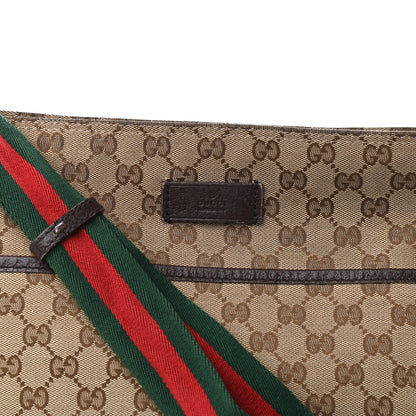 Gucci Monogram Web Medium Flat Messenger Bag Brown 10 of 11