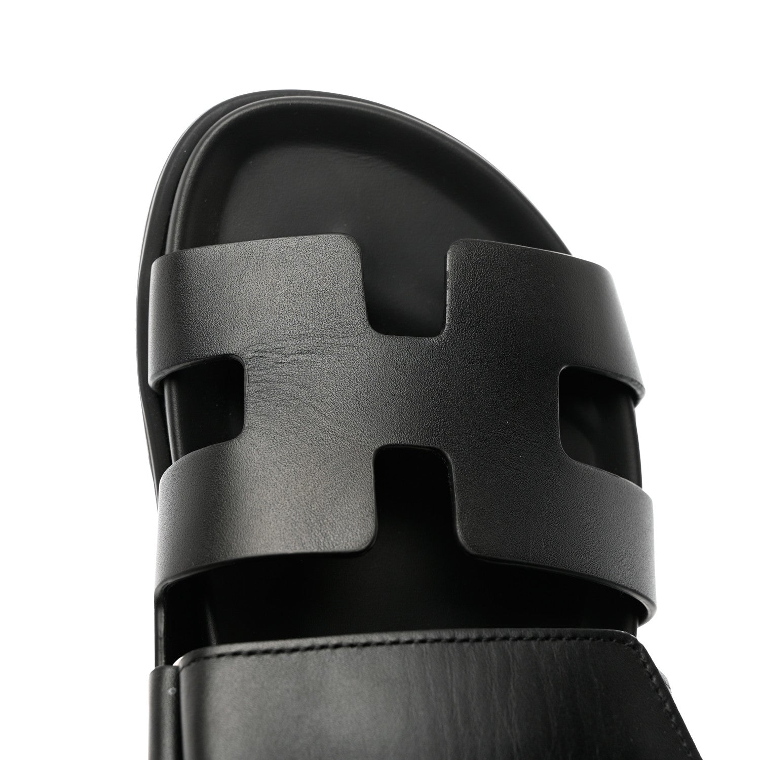 Hermes Calfskin Womens Chypre Sandals 35.5 Black 9 of 11
