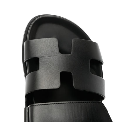 Hermes Calfskin Womens Chypre Sandals 35.5 Black 9 of 11