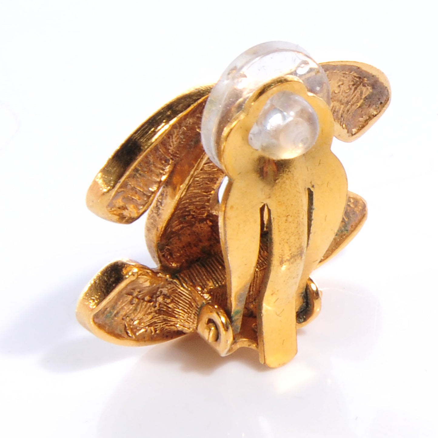 CC Quilted Clip On Earrings Gold