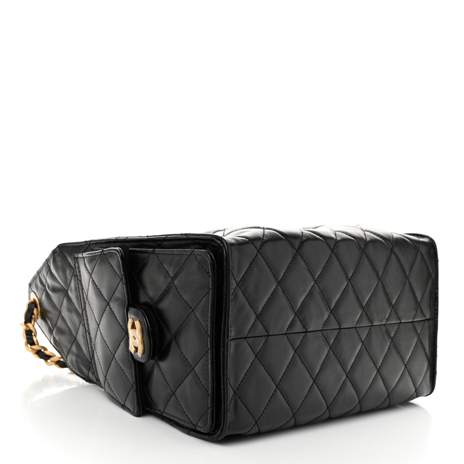 Chanel Shiny Calfskin Quilted Small Chanel 25 Handbag Black 4 of 11