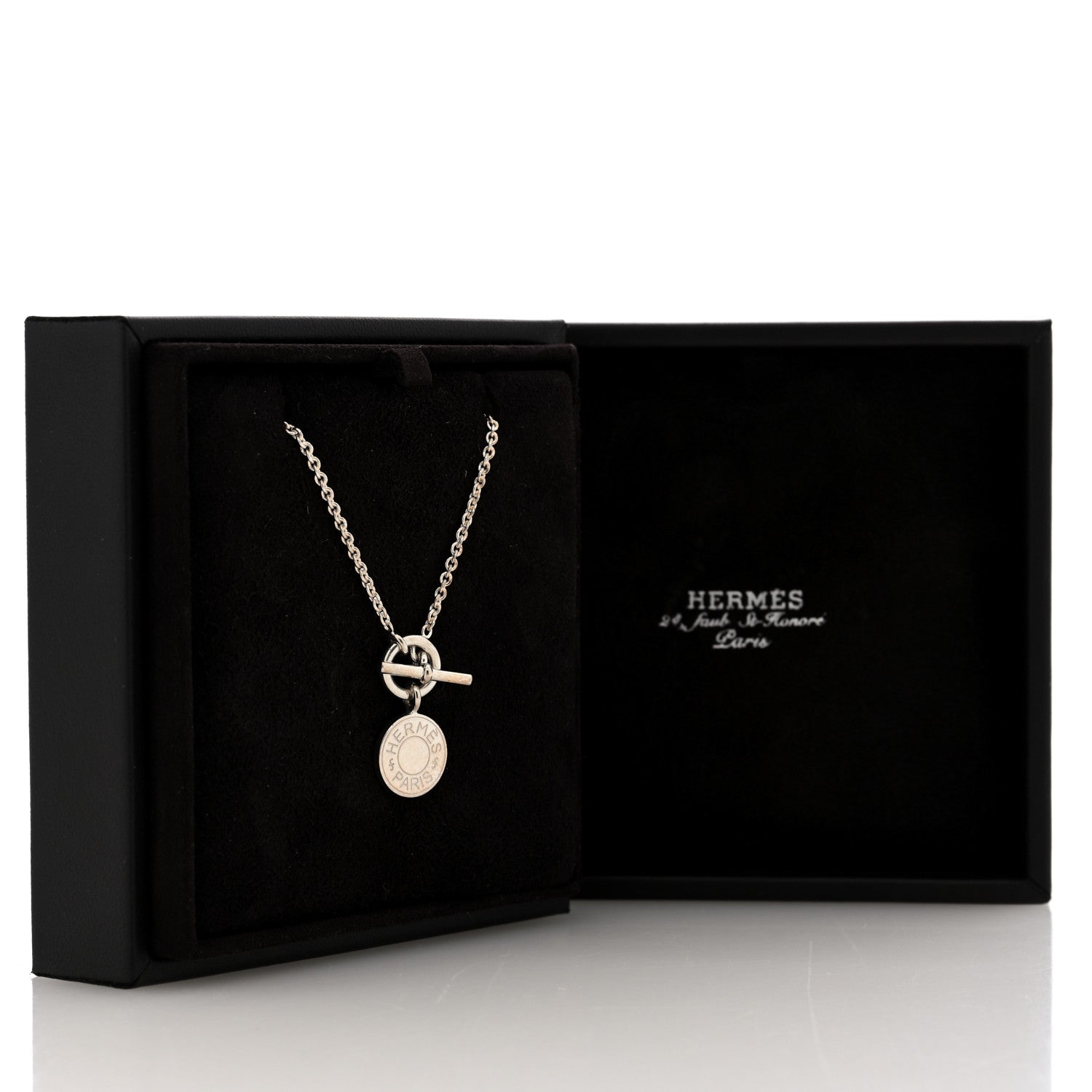 Hermes Sterling Silver Amulettes H Confettis Pendant Necklace 5 of 5