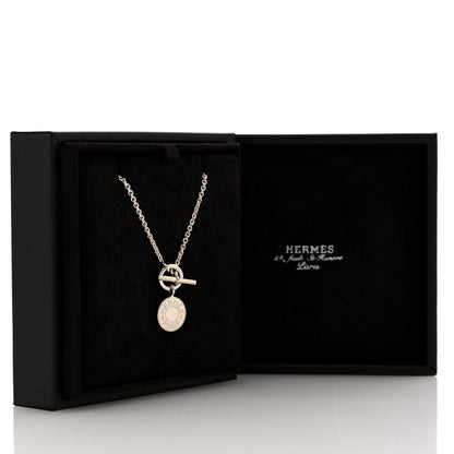 Hermes Sterling Silver Amulettes H Confettis Pendant Necklace 5 of 5