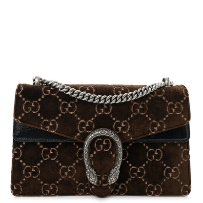 Gucci Velvet Skipper GG Monogram Small Dionysus Shoulder Bag Brown Black 1 of 11