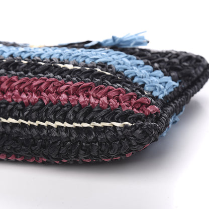 Prada Raffia Woven Crossbody Black 6 of 8