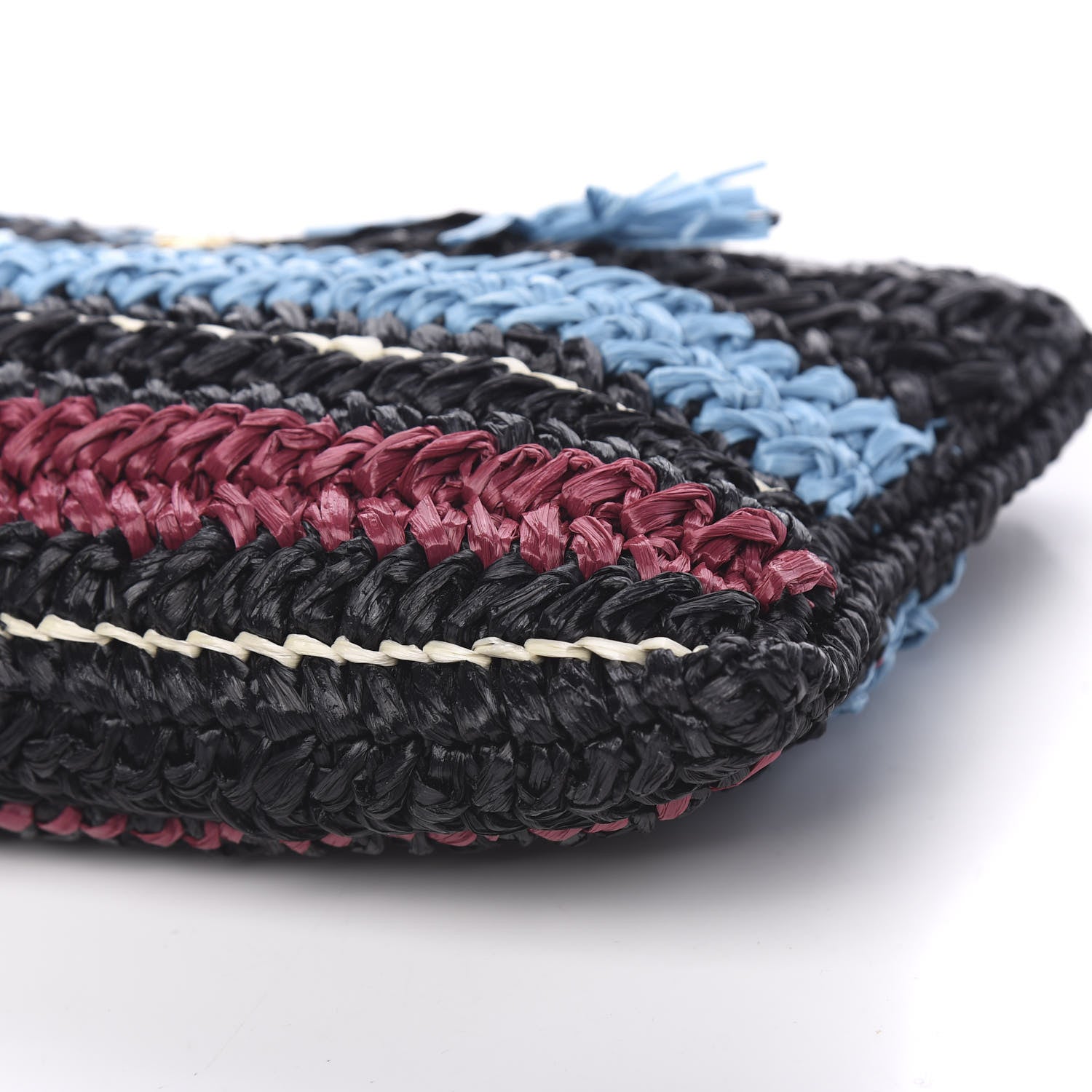 Prada Raffia Woven Crossbody Black 6 of 8