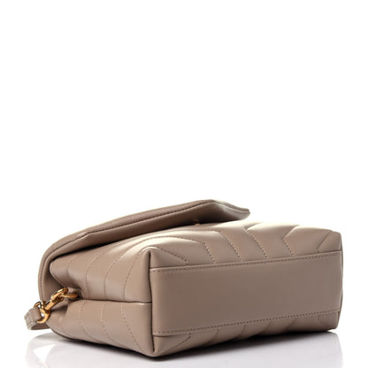 Saint Laurent Calfskin Y Quilted Monogram Toy Loulou Crossbody Bag Dark Beige 3 of 5