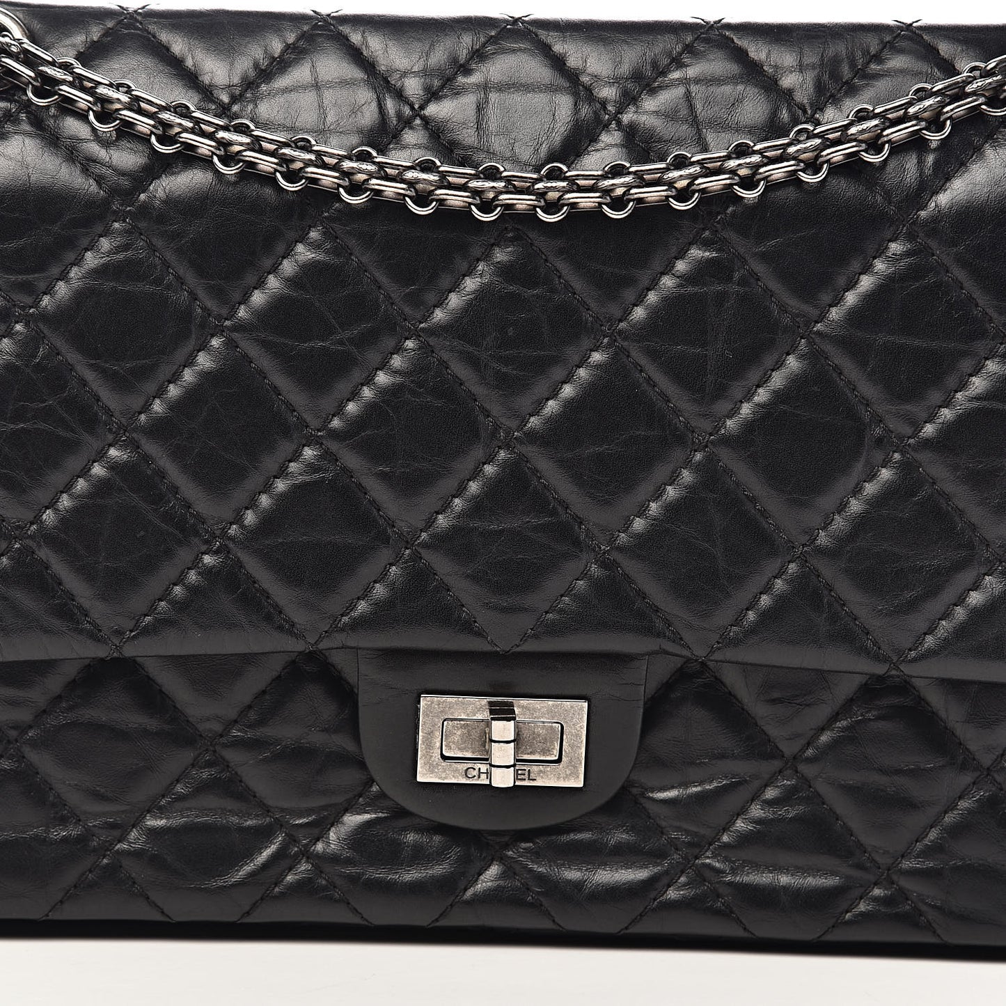 Aged Calfskin Quilted 2.55 Reissue 226 Flap Black