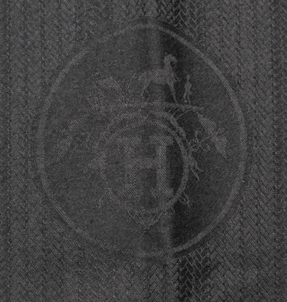 Hermes Cashmere Silk Caleche Logo Stole Scarf Black 1 of 3