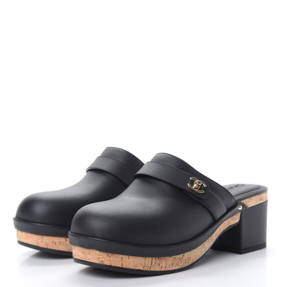 Chanel Calfskin CC Turn Lock Clogs 40 Black 3 of 10